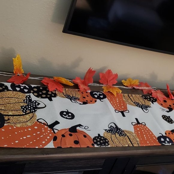 Pumpkin Table Runner Decorative Cloth Halloween Party Decoration Fall Home Decor - Picture 5 of 12